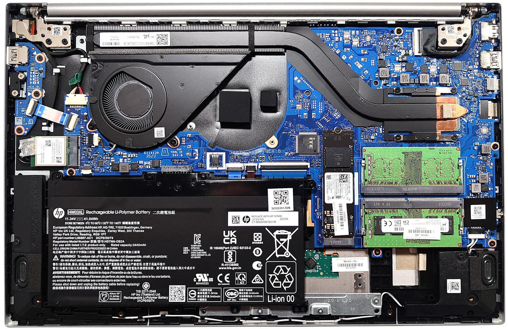 Internal Photo of HP 15-EG 15-EH 15-ER 15M-EH 15-FD 15-FC TPN-Q245 TPN-Q246 silver gray backlit US keyboard F1 question (HP 15-eg)